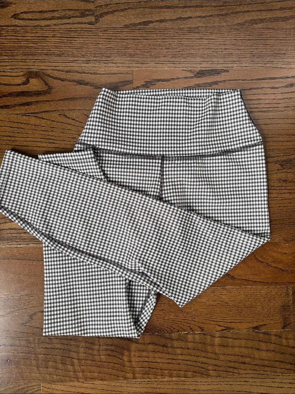 Nike Black and White Gingham Womens Leggings - High Waist